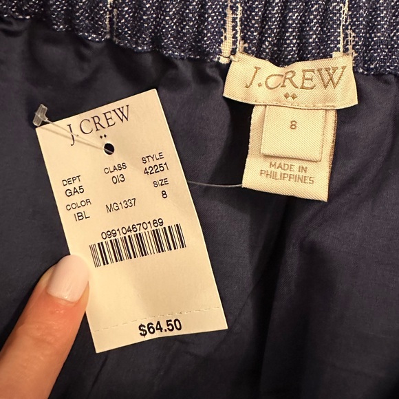 J. Crew Ikat Pull On Mid Length Lined Skirt Sz 8 - Picture 2 of 8